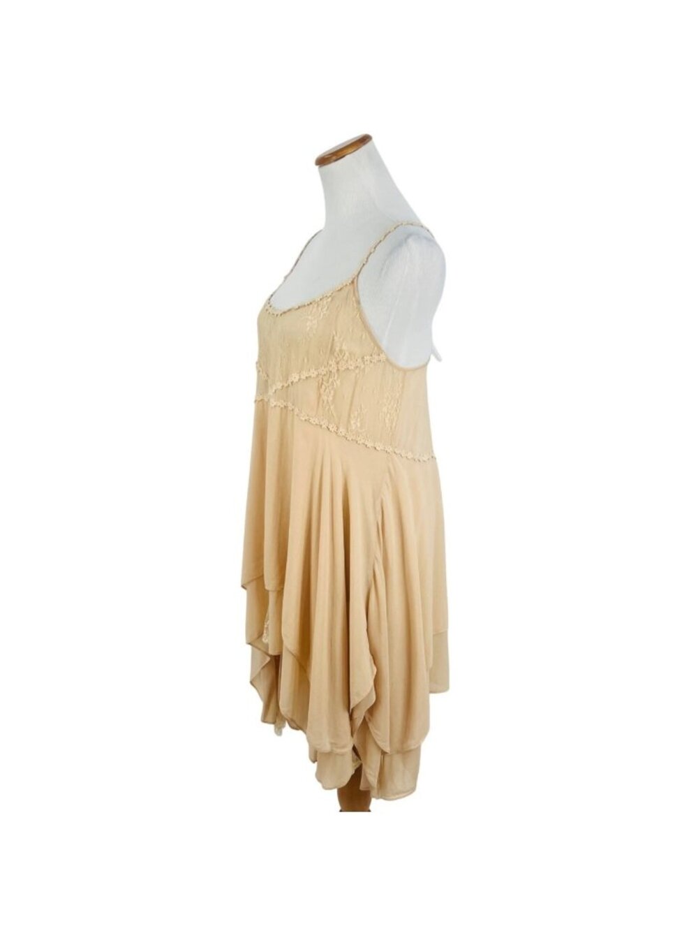 RARE Free People Pieced Together Mini Slip Dress L | Boho Grunge Fairycore Indie - Picture 14 of 17